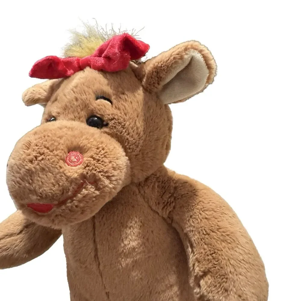 Build A Bear Holly Moose Plush Stuffed Moose Bow Red Lips